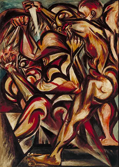 Naked Man with Knife Jackson Pollock